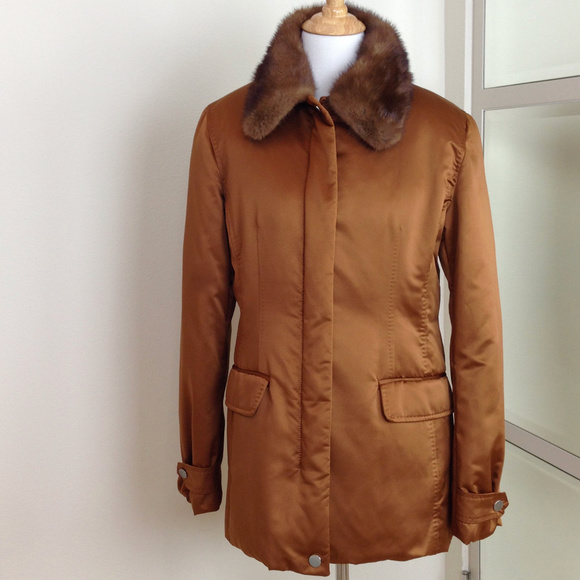 ADRIENNE VITTADINI Copper Down Mink Collar Jacket - Picture 8 of 8